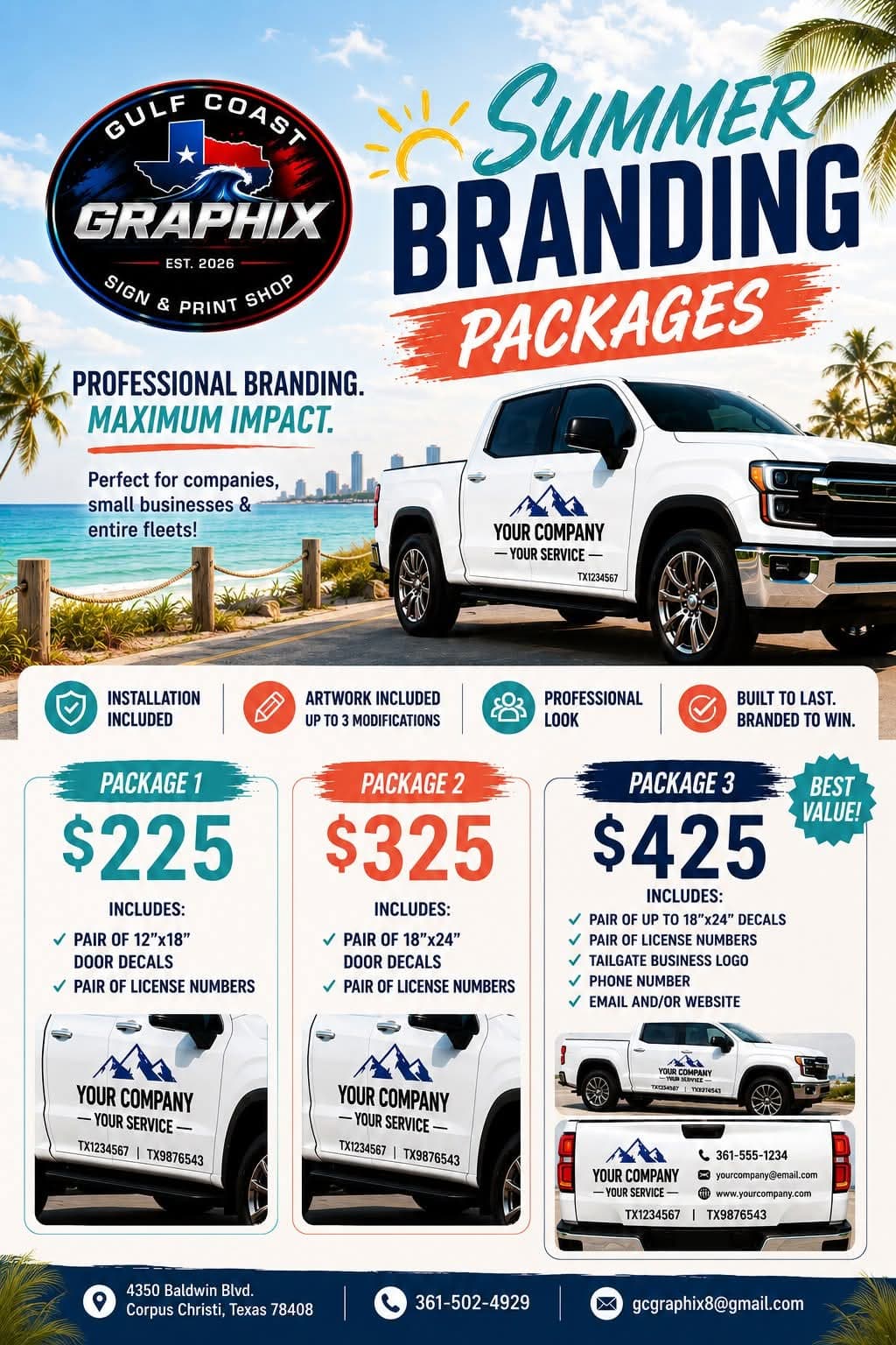 Vehicle Wraps work by Gulf Coast Graphix